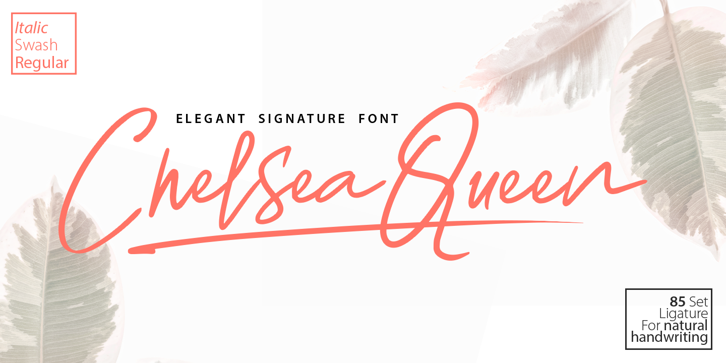 Beispiel einer Chelsea Queen Swashsign-Schriftart